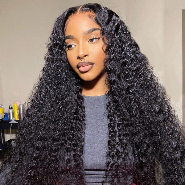 Shedding Free Curly 13×4 Lace Frontal Wig Middle Part