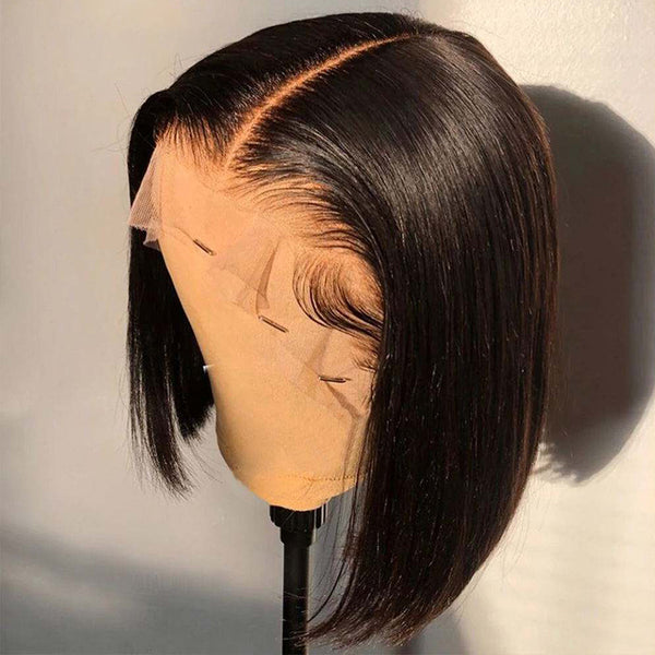 13*6 Deep Part Bob Straight Full End Virgin Hair Glueless Lace Frontal Wig