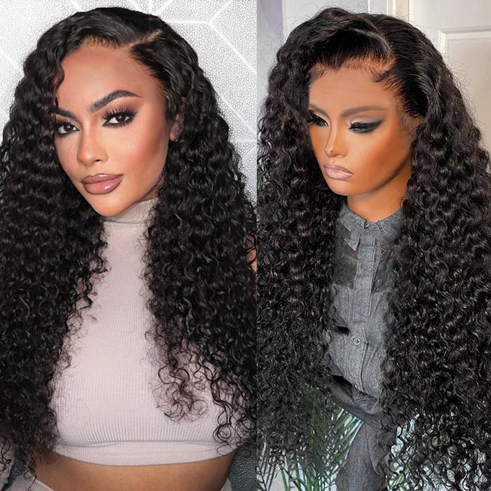 Shedding Free Curly 13×4 Lace Frontal Wig Middle Part