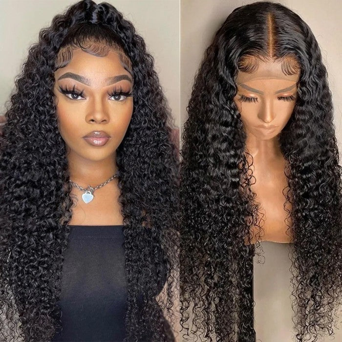 Shedding Free Curly 13×4 Lace Frontal Wig Middle Part